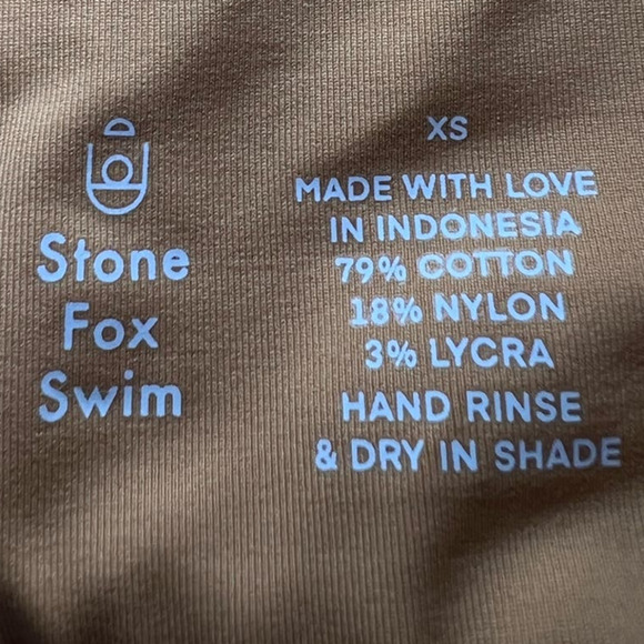 NWT Stone Fox Swim Piper Bikini Top, Sandstone Terry size XS Backless Halter - Picture 9 of 15